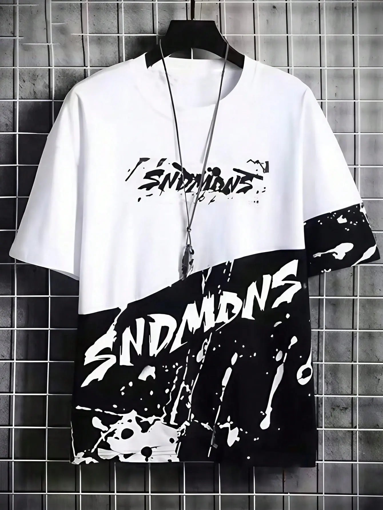 Novo Style  Men's Casual Colorblock Short Sleeve T-Shirt, Summer, 2000s Style Novo Style